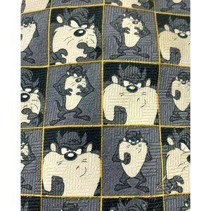Looney Tunes Men's Novelty Necktie Tie: Taz Emotions in Pictures. Gray. Poly